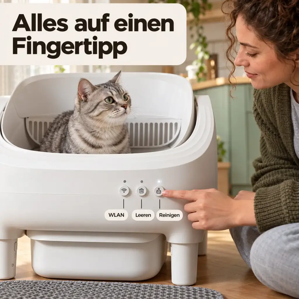 Tasten für WLAN, Leeren und Reinigen an der Vorderseite