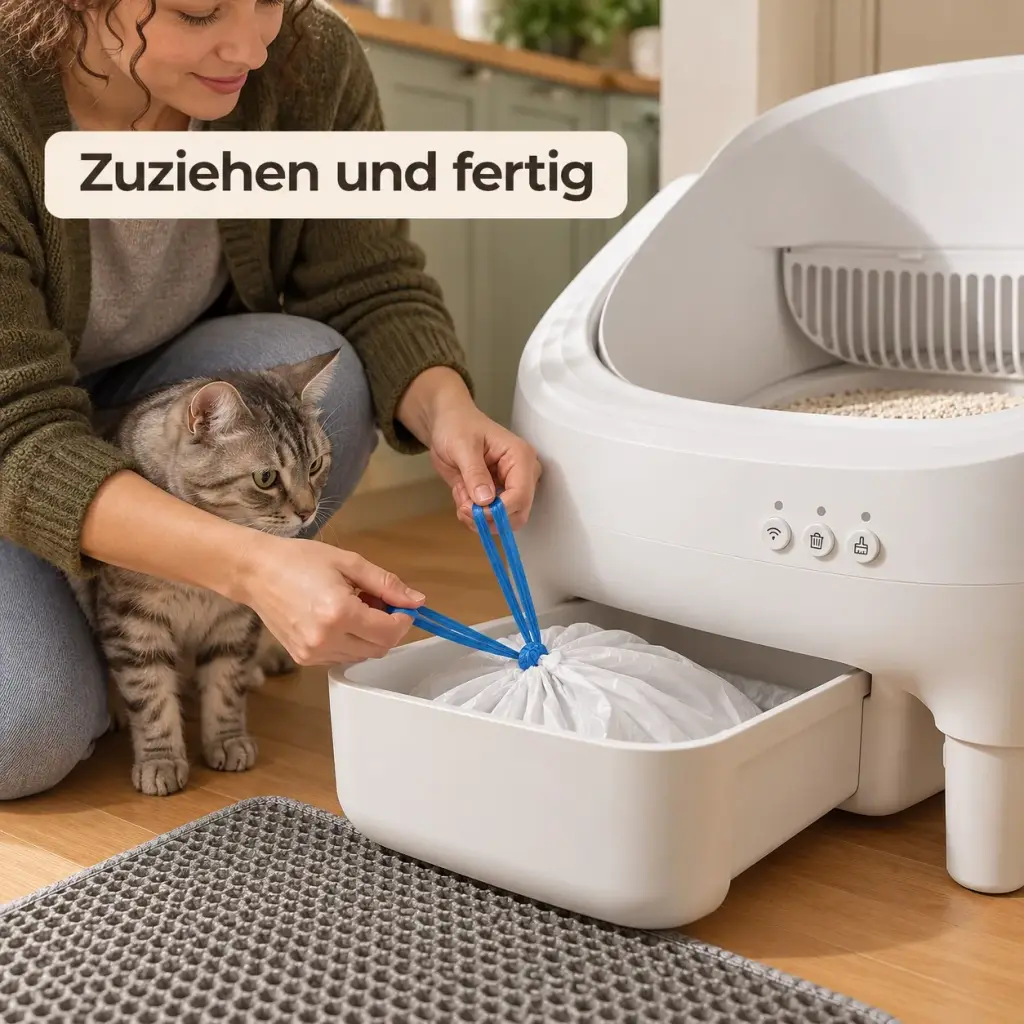 Zugbandbeutel wird aus der 10,5-L-Schublade gezogen