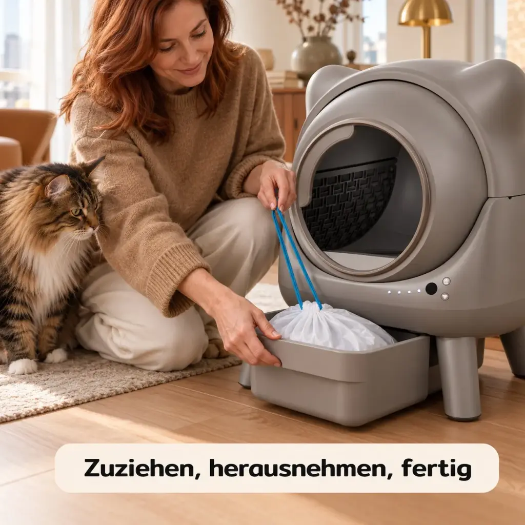 Zugbandbeutel wird aus der 8-L-Schublade gezogen
