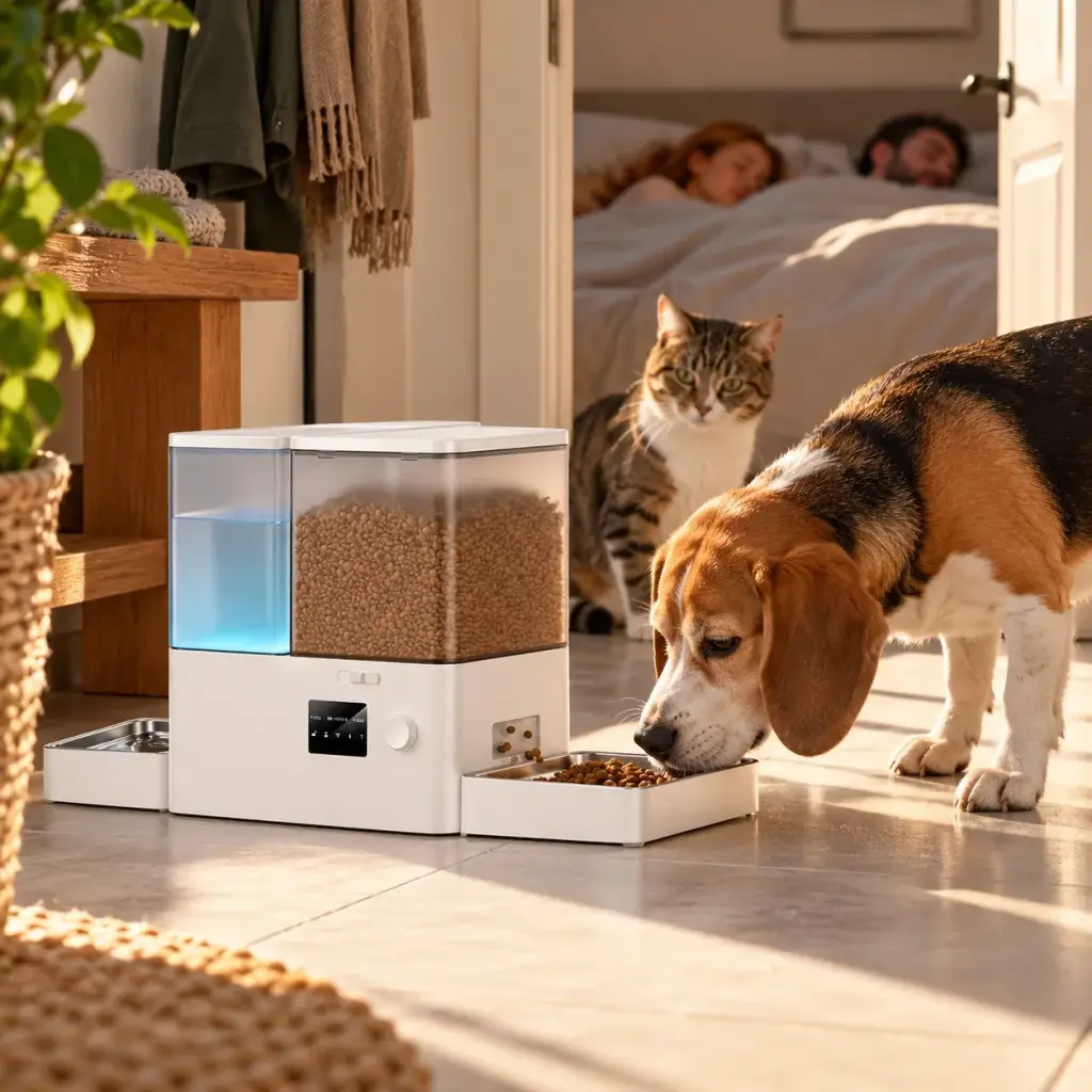 Sonntagmorgen: Hund frisst am Automaten, während die Besitzer im Hintergrund ausschlafen