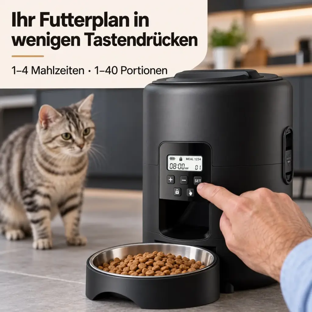 Nahaufnahme des Displays mit Tasten zur Einstellung der Mahlzeiten