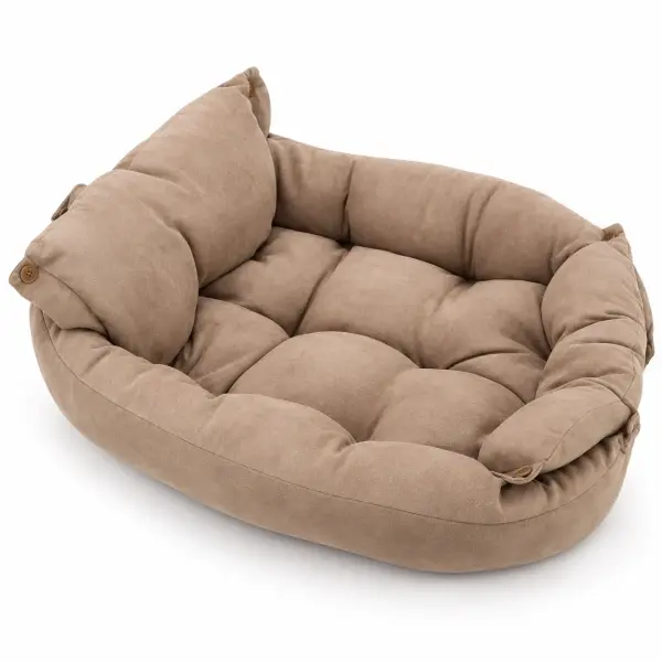Hundecouch 3 in 1: Bett, Sofa oder Matte, in weicher Wildlederoptik