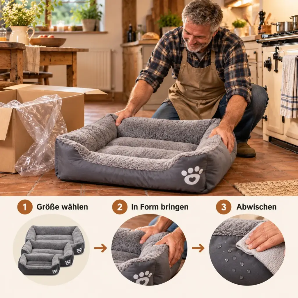 Rand des Körbchens wird nach dem Auspacken in Form gebracht