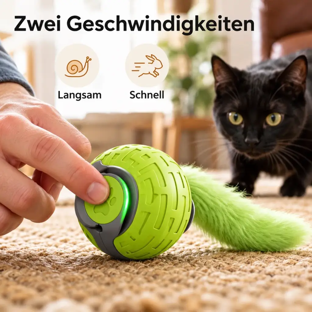 Taste des Katzenballs mit Leuchtring für zwei Geschwindigkeiten