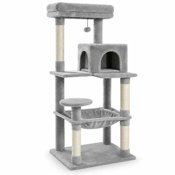 Katzenbaum 143 cm mit Hängematte, Höhle und breiter Aussichtsplattform