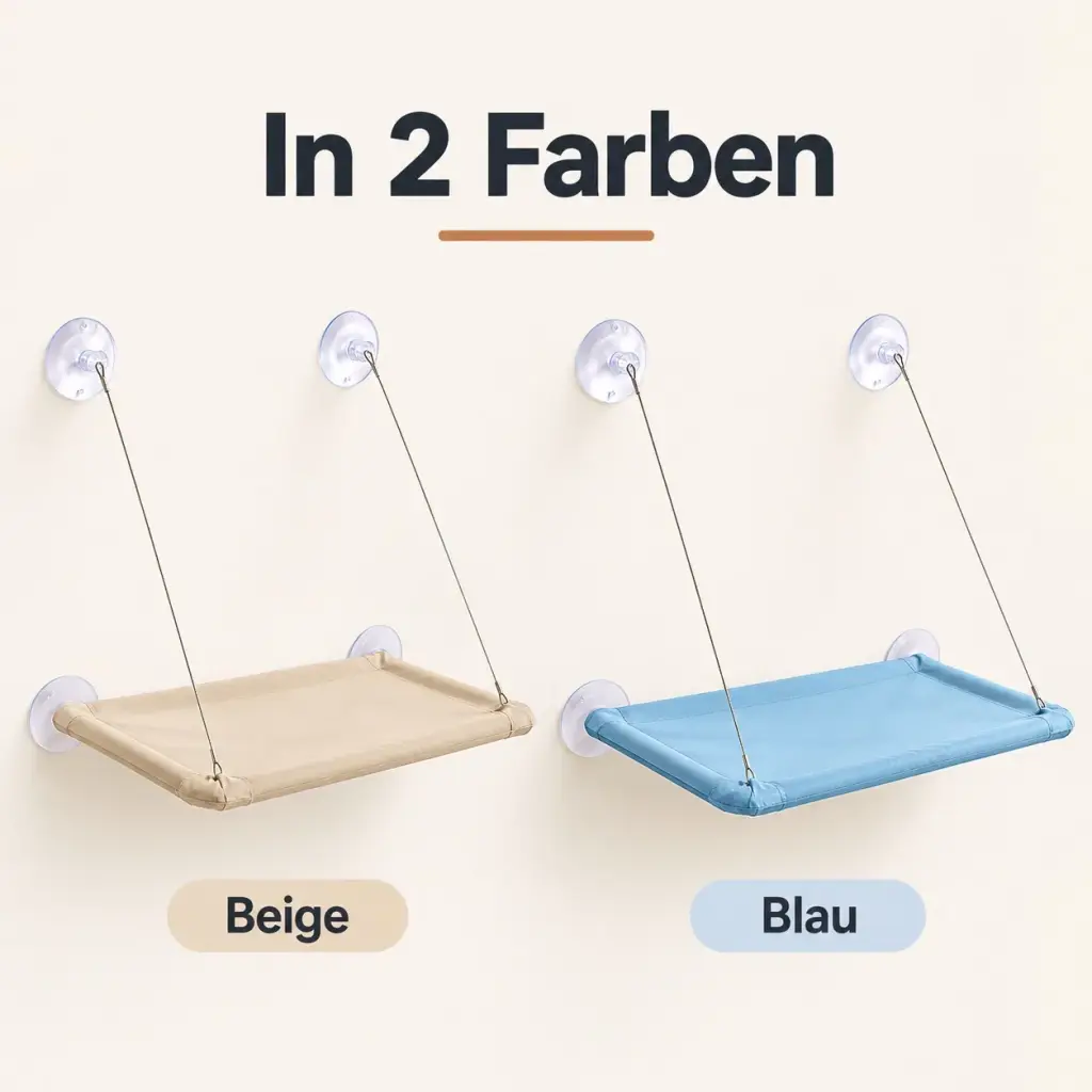 Katzenhängematte in den Farben Beige und Blau