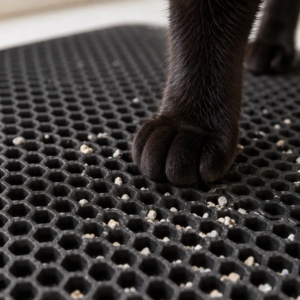 Nahaufnahme der Wabenstruktur mit Katzenpfote