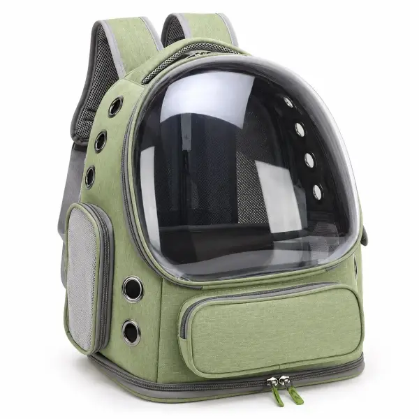 Katzenrucksack mit Sichtfenster in Leinenoptik, für Katzen und kleine Hunde