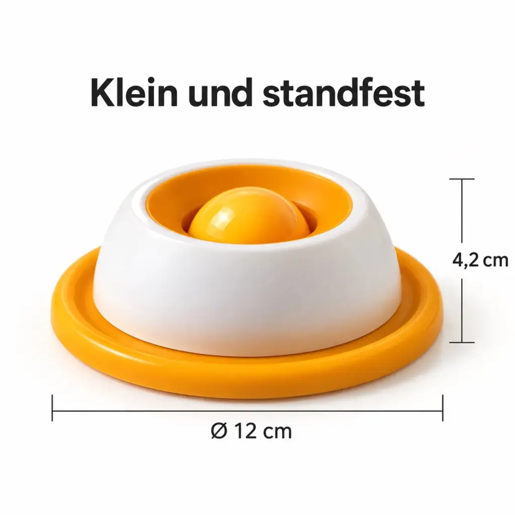 Maße des Schlecknapfs: 12 cm Durchmesser, 4,2 cm Höhe